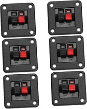 LIFKICH 6pcs Stereo Speaker Terminal Connectors Red Black Spring Load Clips DIY Amplifier Parts