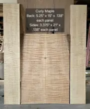 Curly Maple Wood Baritone/Concert/Tenor Ukulele Back And Side Set