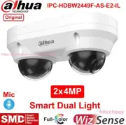 Dahua IPC-HDBW2449F-AS-E2-IL 2x4MP Dual-Lens WizSense IP Camera PoE Smart-Lights