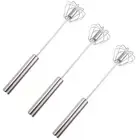 Stainless Steel Semi-Automatic Whisk, Stainless Steel Egg Whisk Hand Push4724