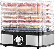 Food Dehydrator Fruit Meat Dryer Beef Jerky Maker w/ 7 Adjustable Trays - Black