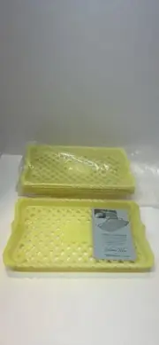 5 Antique 1940’s Welcome Ware By The Tupper Corp Basket Weave Trays Tupperware