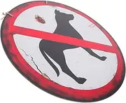CLISPEED Rustic No Dogs Allowed Sign Decorative Dog Warning Sign for Gardens Yards Durable Weatherproof Outdoor with Message to Keep