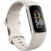 Fitbit Charge 6 Fitness Tracker (Porcelain/Silver Aluminium)