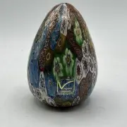 VTG VINCIPROVA Vetridi Murano Hand-Blown Art Glass Millefiori Gold Fleck Egg