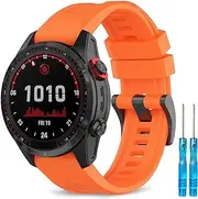 WUWOCJ Watch Band Compatible for Garmin Fenix 7X/Fenix 6X/Fenix 5X/Fenix 5X Plus/Fenix 6X/Fenix 6X Pro Soft Silicone Sport Watch Strap