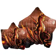 Fantasy Art Alessa the Volcano Lava Dragon Towel with Hood