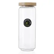Lemon & Lime Glass Canister 1.4L Wooden Beach w/ Lid Jar Storage Container CLR