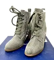 Splendid Leonardo Green Canvas Booties Size 5.5 Women's Boots