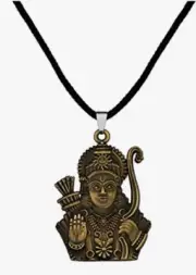Indian Traditional Bronze God Ram Pendant With Cotten Dori For Unisex