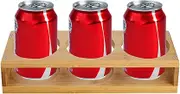 Nuhjytgf Wine Cup Holder - Wooden Wine Glass Rack Stand - Drink Container with 3 Holes Bottle Serving Tray for Commercial Dining Room Family Restaurant Counter Gathering Living Room Apartment Home