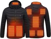 [WFEI] Men's Heated Jacket, USB Electric Heated Lightweight Rechargeable Heating Waistcoat Down Jacket Coat Outdoor Lightweight Clothing