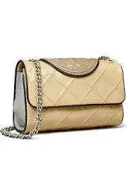 Tory Burch Fleming Soft Patent Piping Colorblock Convertible Shoulder Bag $698