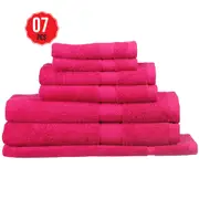Paris Romance Collection 550gsm Cotton Bath Sheet Set 7 Piece Hot Pink