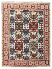 8x10 Red Hand made Checkered Traditional Area Rugs, Oriental Floor Carpet