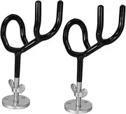 Anneome 2Pcs Steel Fishing Rod Holder with Mounting Base Coated Steel Wire for Boat Deck Durable Outdoor Fishing Pole Support for Trolling and