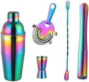 Buyerstar Bar Set 5-Piece Mixology Bartender Kit - Cocktail Shaker Set Bar Tool Set for Home and Professional Bartending - Martini Shaker and Drink Mixing Bar Tools - Cocktail Kit (NO.0)