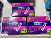 Tampax Tampons 28 Count Radiant Unscented Compact 3/pack