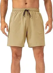 [Generic] Vacation Shorts Running Fitness Shorts Light Breathable Quick Drying Shorts Fashion Casual Sports Fifth Pants Running Shorts for Men with Pockets