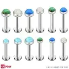 2PCS Labret Ring Opal Surgical Steel Piercing Monroe Lip Stud Tragus Cartilage