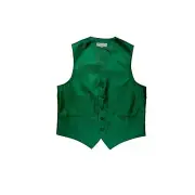 New Men's Tuxedo Vest Waistcoat Vertical Stripes only prom party Emerald Green