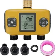 3 Outlet Programmable Hose Timer with Rain Delay, IPX5 Water Proof, Child Lock, Prevent Over Watering, Real Time Start Countdown, 360 Minutes Duration, Sequential Logic, Easy