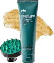 PLU Korean Therapy Scalp Scaling Scrub with Silicone Scalp Massager Brush - Walnut Scalp Scrubber Gel for Oily Scalp and Dandruff - Scalp Exfoliating & Deep Cleansing Combo Set