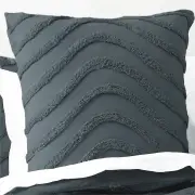 Cloud Linen Wave Cotton Chenille Slate Blue Vintage Washed European Pillowcase