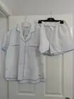Peter Alexander Ladies White Linen Pyjama Set Medium