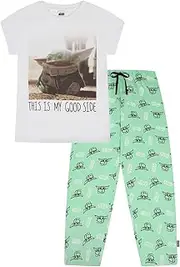 [STAR WARS] Womens The Mandalorian Long Baby Yoda Pyjama Set Ladies PJ's