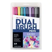 10pc Tombow Dual Brush/Fine Pen Marker Water-Based Sketching/Drawing Set Galaxy