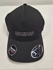 Travis Mathew Night on the Town FlexFit Tech Black Snapback Hat Cap Men's New