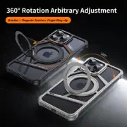 Magnetic Metal Hollow Frameless Bumper Stand case For iPhone 16 15 14 13 Pro max