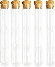 POPETPOP Glass Test Tubes with Cork Stoppers and Cleaning Brush,15ml Clear Round Bottom Glass Tubes for Sample,Scientific Tests,Candy,Cultivated Plants
