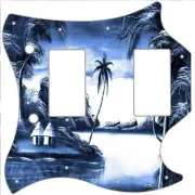 SG Standard Pickguard Custom Gibson Graphic Graphical Guitar Tikki Huts Blue