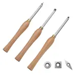 VEVOR Wood Lathe Chisel Set, 3 PCS Woodworking Turning Tools, Includes Square, Round, Diamond Carbide Blades, 20 cm Comfortable Grip Handles, Wood Chi