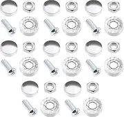 ECSiNG 8 Sets License Plate Screws Caps and Screws Car Number Plate Fastener Fixing Accessories for Automobiles RVs Ships Wooden Furniture Glass Furniture