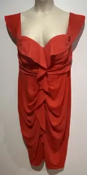 Firecracker Sleeveless Dress /Frill/Back Zip SizeS City Chic New/Tag