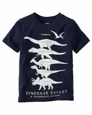 Carter's Boys' Navy S/S Glow-In-The-Dark "Dinosaur Expert" (9 Months)