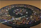 30" Green Center Dining Marble Table Top Inlay Malachite kitchen corner table