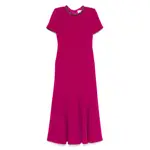 [Roland Mouret] Roland Mouret Collar-embellished Midi Dress 8 UK PINK