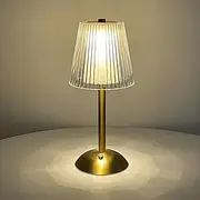 Cordless Table Lamps for Home, Table, Dining Room, LED Rechargeable Battery Operated Lamp, 3 Color Temperatures & 3 Brightness Levels, Small Portable Touch Bedside Light, Home Decor Gifts (Lines)