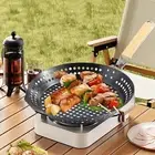 Bakeware Grill Pan Round BBQ Griddle Carbon Steel Grilling Pan Roasting Cooking