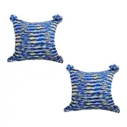 SOGA 2X 45cm Deep Sea Blue Throw Pillows – Gradient Dyed