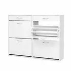 New 36 Pairs Shoe Cabinet Rack Organisers Storage Shelf Drawer Cupboard White
