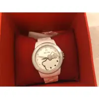 在飛比找蝦皮購物優惠-全球限量版 Hello kitty白陶瓷帶鑽手錶  含寶島鐘