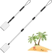 Sea Shell Scooper for Beach,Shell Scooper for Beach,Sand Sifter,Beach Sifter ，2 Pieces Shark Tooth Sifter, Beach Sand Sifter with Extendable Handle, Stainless Steel Sand Scoop Shell Scooper/1705