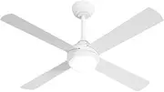 Vevare Ceiling Fan with Light and Remote Control, 52" Fan with 4 Blades AC Motor, White Low Profile Ceiling Fan for Bedroom, Kitchen, Living Room