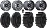 KMC Impact 15" Wheels Anthracite 30" Sand Tires Commander Maverick