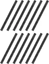 uxcell 12Pcs Fully All Threaded Rod, 5/16" Thread 18 Pitch 3-1/2" Length Carbon Steel Long Threaded Screw Threads Black Zinc Fully Studding Rod Bar for Furniture Garden Mounting Assembly